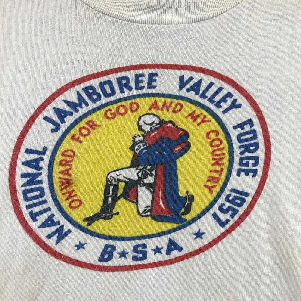 VINTAGE 1957 BOY‎ SCOUTS NATIONAL JAMBOREE VALLEY FORGE T-SHIRT YOUTH M